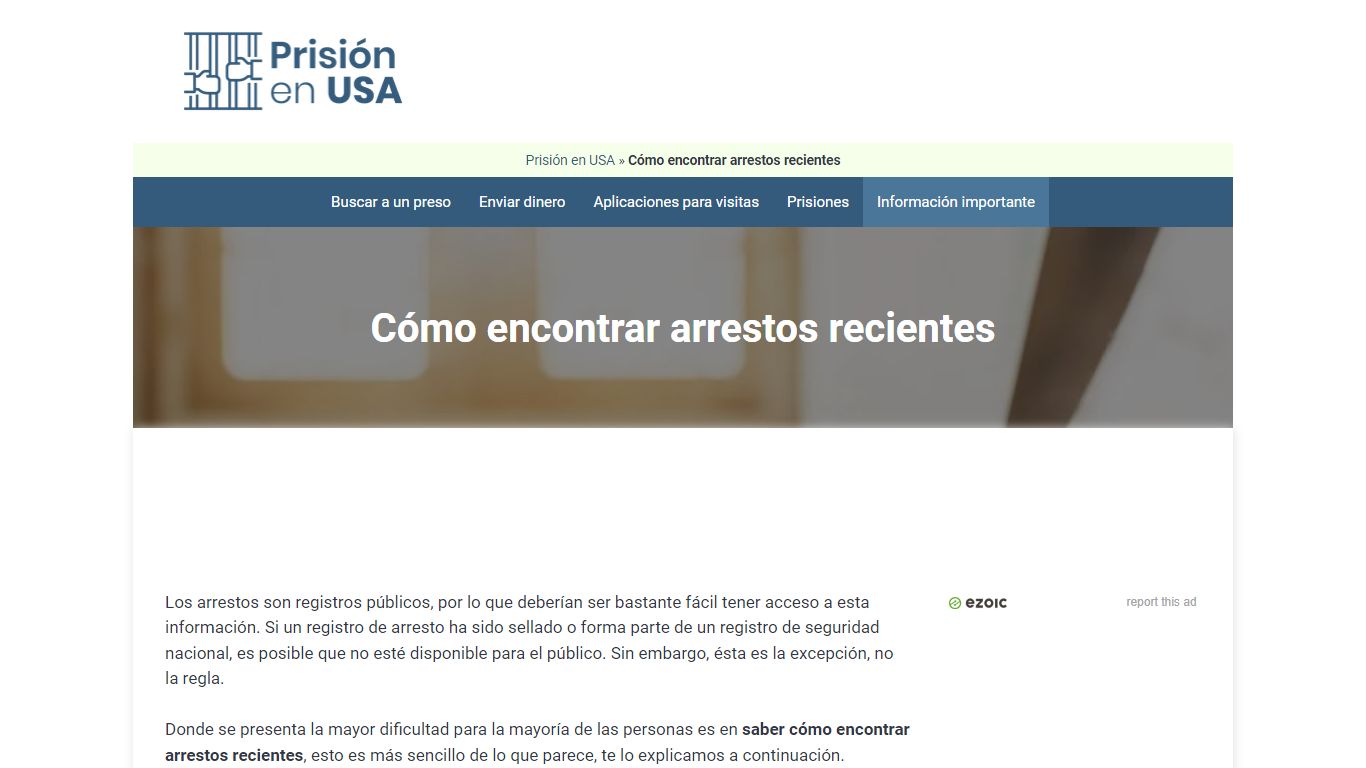 Cómo encontrar arrestos recientes | Prisión en USA